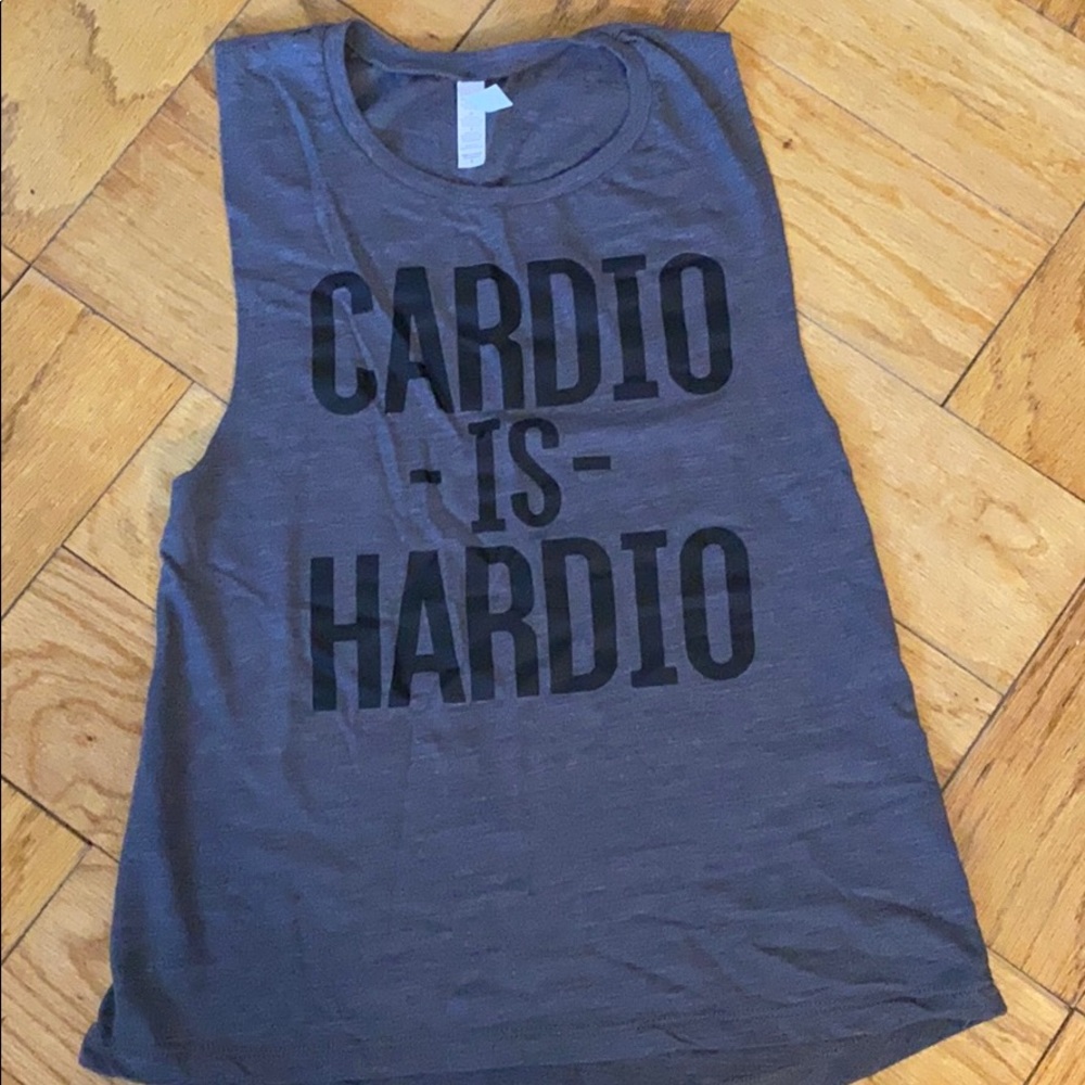 Grey graphic workout or casual tank